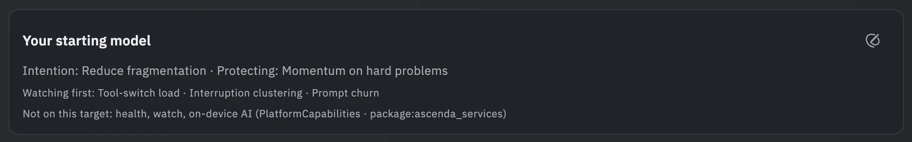 Your starting model, as Flow presents it in the Context pane